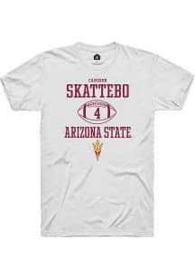 Cameron Skattebo  Arizona State Sun Devils White Rally NIL Sport Icon Short Sleeve T Shirt