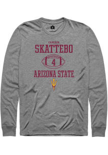 Cameron Skattebo  Arizona State Sun Devils Grey Rally NIL Sport Icon Long Sleeve T Shirt