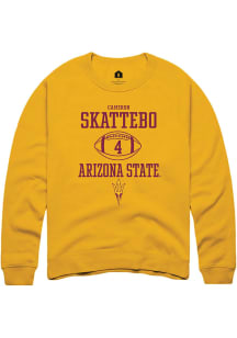 Cameron Skattebo  Rally Arizona State Sun Devils Mens Gold NIL Sport Icon Long Sleeve Crew Sweat..