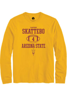 Cameron Skattebo  Arizona State Sun Devils Gold Rally NIL Sport Icon Long Sleeve T Shirt