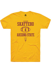 Cameron Skattebo  Arizona State Sun Devils Gold Rally NIL Sport Icon Short Sleeve T Shirt