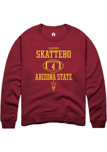 Cameron Skattebo  Rally Arizona State Sun Devils Mens Maroon NIL Sport Icon Long Sleeve Crew Swe..