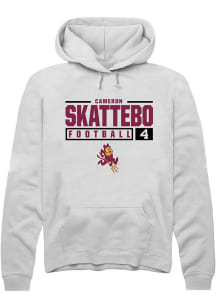 Cameron Skattebo  Rally Arizona State Sun Devils Mens White NIL Stacked Box Long Sleeve Hoodie