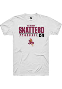 Cameron Skattebo  Arizona State Sun Devils White Rally NIL Stacked Box Short Sleeve T Shirt