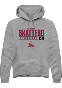 Cameron Skattebo  Rally Arizona State Sun Devils Mens Graphite NIL Stacked Box Long Sleeve Hoodi..