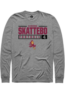 Cameron Skattebo  Arizona State Sun Devils Graphite Rally NIL Stacked Box Long Sleeve T Shirt