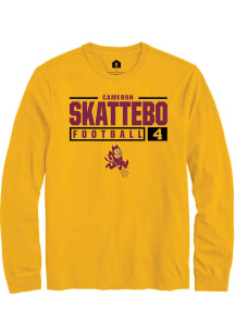 Cameron Skattebo  Arizona State Sun Devils Gold Rally NIL Stacked Box Long Sleeve T Shirt