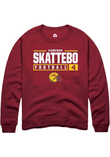 Cameron Skattebo  Rally Arizona State Sun Devils Mens Maroon NIL Stacked Box Long Sleeve Crew Sw..