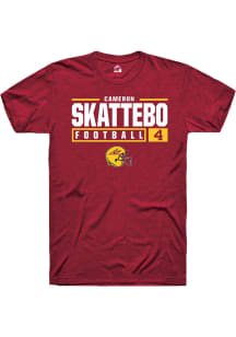 Cameron Skattebo  Arizona State Sun Devils Maroon Rally NIL Stacked Box Short Sleeve T Shirt