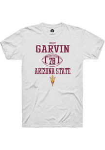 Colby Garvin  Arizona State Sun Devils White Rally NIL Sport Icon Short Sleeve T Shirt