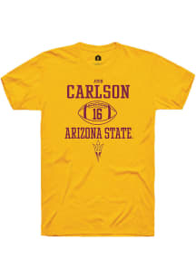 Josh Carlson  Arizona State Sun Devils Gold Rally NIL Sport Icon Short Sleeve T Shirt