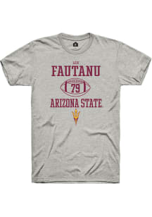 Leif Fautanu  Arizona State Sun Devils Ash Rally NIL Sport Icon Short Sleeve T Shirt