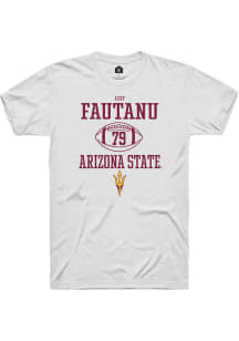 Leif Fautanu  Arizona State Sun Devils White Rally NIL Sport Icon Short Sleeve T Shirt