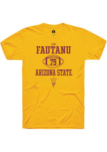 Leif Fautanu  Arizona State Sun Devils Gold Rally NIL Sport Icon Short Sleeve T Shirt