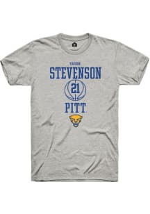 Vason Stevenson Ash Pitt Panthers NIL Sport Icon Short Sleeve T Shirt