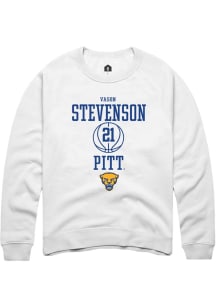 Vason Stevenson Rally Mens White Pitt Panthers NIL Sport Icon Crew Sweatshirt
