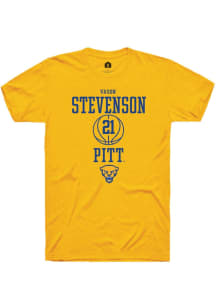Vason Stevenson Gold Pitt Panthers NIL Sport Icon Short Sleeve T Shirt
