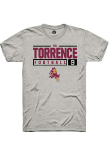 Ro Torrence  Arizona State Sun Devils Ash Rally NIL Stacked Box Short Sleeve T Shirt