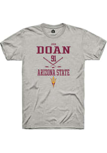 Josh Doan  Arizona State Sun Devils Ash Rally NIL Sport Icon Short Sleeve T Shirt