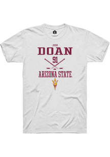 Josh Doan  Arizona State Sun Devils White Rally NIL Sport Icon Short Sleeve T Shirt