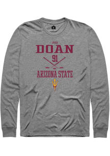 Josh Doan  Arizona State Sun Devils Grey Rally NIL Sport Icon Long Sleeve T Shirt