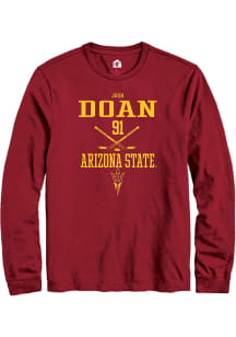 Josh Doan  Arizona State Sun Devils Maroon Rally NIL Sport Icon Long Sleeve T Shirt