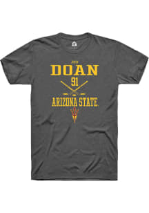 Josh Doan  Arizona State Sun Devils Dark Grey Rally NIL Sport Icon Short Sleeve T Shirt