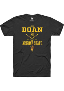 Josh Doan  Arizona State Sun Devils Black Rally NIL Sport Icon Short Sleeve T Shirt