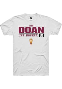 Josh Doan  Arizona State Sun Devils White Rally NIL Stacked Box Short Sleeve T Shirt