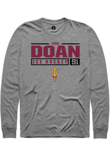Josh Doan  Arizona State Sun Devils Grey Rally NIL Stacked Box Long Sleeve T Shirt