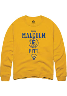 Aislin Malcolm Rally Mens Gold Pitt Panthers NIL Sport Icon Crew Sweatshirt