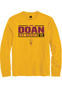 Josh Doan  Arizona State Sun Devils Gold Rally NIL Stacked Box Long Sleeve T Shirt