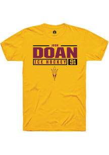 Josh Doan  Arizona State Sun Devils Gold Rally NIL Stacked Box Short Sleeve T Shirt