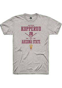 Matthew Kopperud  Arizona State Sun Devils Ash Rally NIL Sport Icon Short Sleeve T Shirt