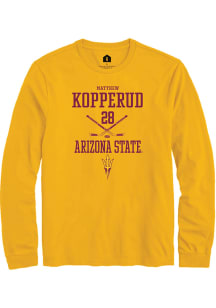 Matthew Kopperud  Arizona State Sun Devils Gold Rally NIL Sport Icon Long Sleeve T Shirt