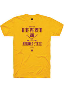 Matthew Kopperud  Arizona State Sun Devils Gold Rally NIL Sport Icon Short Sleeve T Shirt