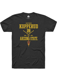 Matthew Kopperud  Arizona State Sun Devils Black Rally NIL Sport Icon Short Sleeve T Shirt