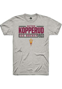 Matthew Kopperud  Arizona State Sun Devils Ash Rally NIL Stacked Box Short Sleeve T Shirt