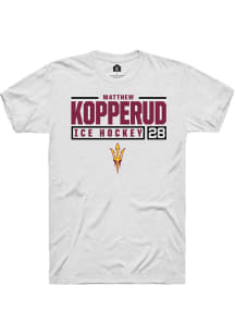 Matthew Kopperud  Arizona State Sun Devils White Rally NIL Stacked Box Short Sleeve T Shirt