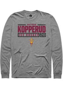 Matthew Kopperud  Arizona State Sun Devils Grey Rally NIL Stacked Box Long Sleeve T Shirt