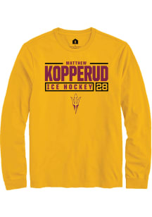 Matthew Kopperud  Arizona State Sun Devils Gold Rally NIL Stacked Box Long Sleeve T Shirt