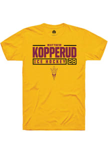 Matthew Kopperud  Arizona State Sun Devils Gold Rally NIL Stacked Box Short Sleeve T Shirt