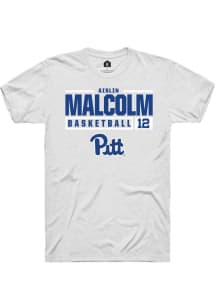 Aislin Malcolm White Pitt Panthers NIL Stacked Box Short Sleeve T Shirt