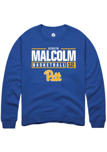 Aislin Malcolm Rally Mens Blue Pitt Panthers NIL Stacked Box Crew Sweatshirt