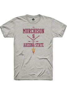 Ty Murchison  Arizona State Sun Devils Ash Rally NIL Sport Icon Short Sleeve T Shirt