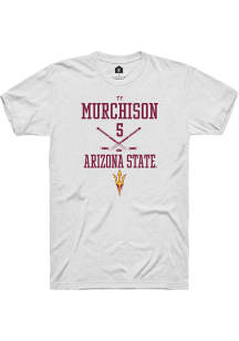 Ty Murchison  Arizona State Sun Devils White Rally NIL Sport Icon Short Sleeve T Shirt