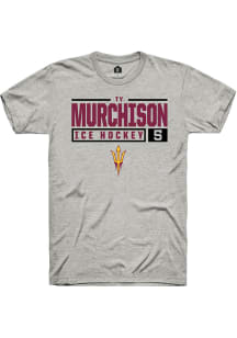 Ty Murchison  Arizona State Sun Devils Ash Rally NIL Stacked Box Short Sleeve T Shirt