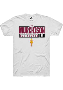 Ty Murchison  Arizona State Sun Devils White Rally NIL Stacked Box Short Sleeve T Shirt