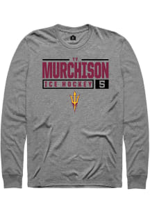 Ty Murchison  Arizona State Sun Devils Grey Rally NIL Stacked Box Long Sleeve T Shirt