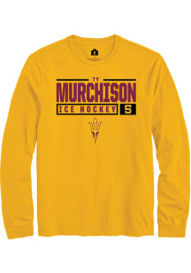 Ty Murchison  Arizona State Sun Devils Gold Rally NIL Stacked Box Long Sleeve T Shirt
